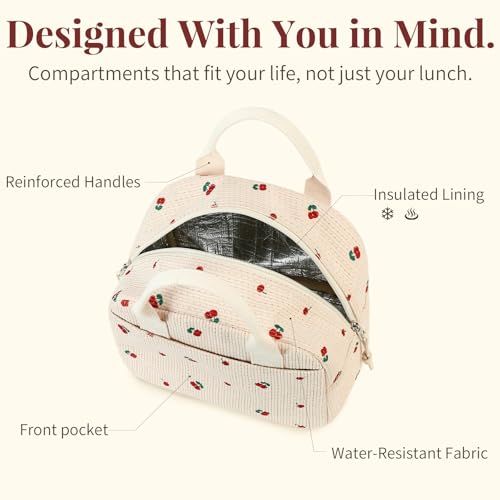 Image of LOVELYWIND Lunch Box for Women Cute Lunch Bags for Women Lunch Tote Bags Reusable Insulated Lunch Box Large Capacity Reusable Insulated Cooler for Work or Travel Gifts or Beach