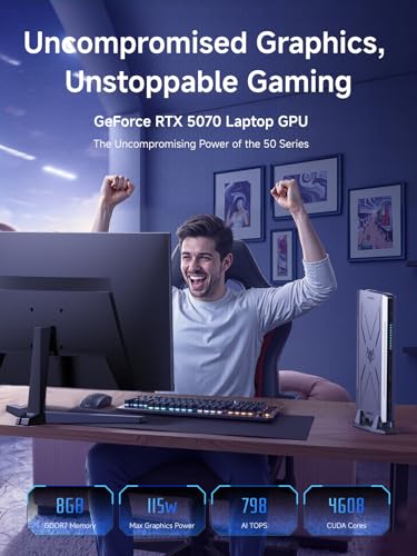 Image of AtomMan G7 Pro Mini PC Core i9-14900HX(24C /32T, up to 5.8GHz) 32GB DDR5 1TB SSD Desktop Computer, HDMI2.1+USB4 Video Output, 2X SSD Slot, 3X USB3.2, WiFi 7, BT5.4, RTX 5070 Graphics Gaming PC