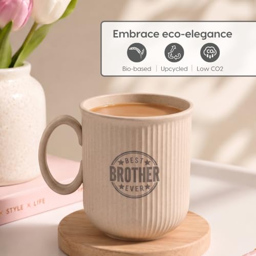 Image of Eha Earth Friendly Rakhi Gift for Brother Made with Rice Husk | Set of 1 | Rakhi Set for Brother | Printed Mug & Rakhi Hamper | Gift for Rakshabandhan