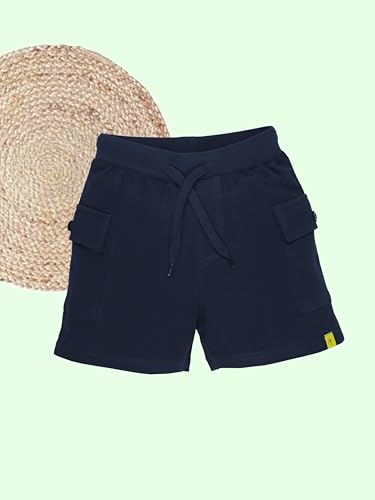 Image of KiddoPanti Boys 100% Cotton Knitted Above Knee Length Basic Cargo Shorts