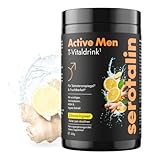Serotalin ACTIVE MEN T-Vitaldrink für Männer | Magnesium Komplex Pulver mit Kreatin, L-Citrullin, L-Tyrosin | Vitamin B Komplex | Vegan & Made in Germany | Zitrone-Ingwer