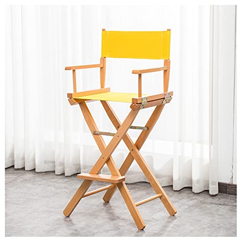 Silla de Director Plegable de Madera Maciza, portátil y Ligera, para Maquillaje Profesional, Ideal para Exteriores, Color Azul Claro.