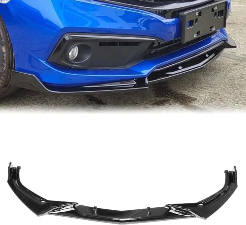 Becquet de lèvre avant pour Honda Civic 10e Gen 2016-2020 lèvre de pare-chocs noir brillant