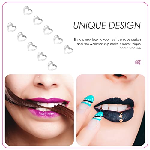 Image of iplusmile Heart-Shaped Teeth Gems 10 Pack Tooth Jewelry for Diy Oral Decoration Crystal Rhinestone Teeth Gems Kit for Accessories Fashionable Dental Jewelry for Women and Friends