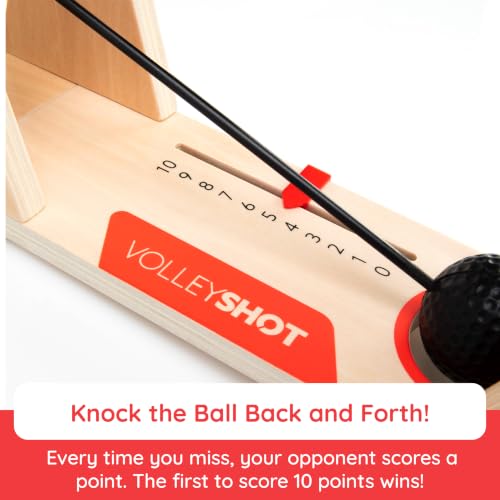 Image of Fat Brain Toys FatBrainToysFatBrainToysVolleyShot-Wooden2PlayerGames,TabletopGamesandFamilyGamesforKids&Adults,ToysforAges8-13+ | Family and party game made of wood. Hand-eye coordination, reflexes, concentration. All ages, kids to adults, 8 years and up.