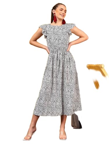 Image of KOTTY Women's Flowy Midi Round Neck Plus Size Dress