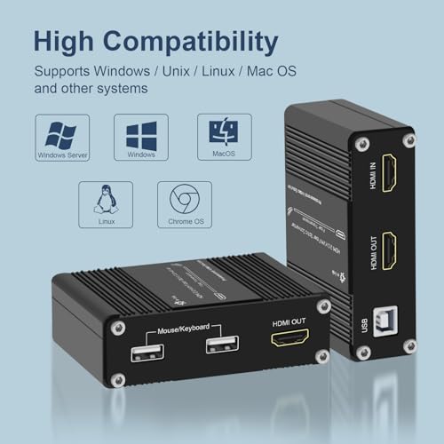 Convertidor óptico de video 1080P que soluciona la distancia KVM HDMI 4