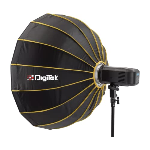 Image of DIGITEK (DBDS-105S) Parabolic Hexadecagon 105cm Beauty Dish Softbox with Honeycomb Grid, Aluminum Deflector, Translucent Diffuser, Bowens S Mount - Umrella Design, for Speedlite Studio Flash Lights