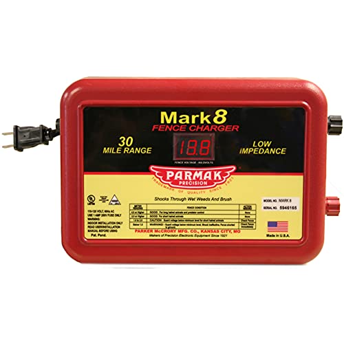 Parker Mc Crory Mfg Mark 8 Mark 8 Electric Fence Charger, 30-Mile, Low Impedance, Plug-in, 110-120-Volt - Quantity 4