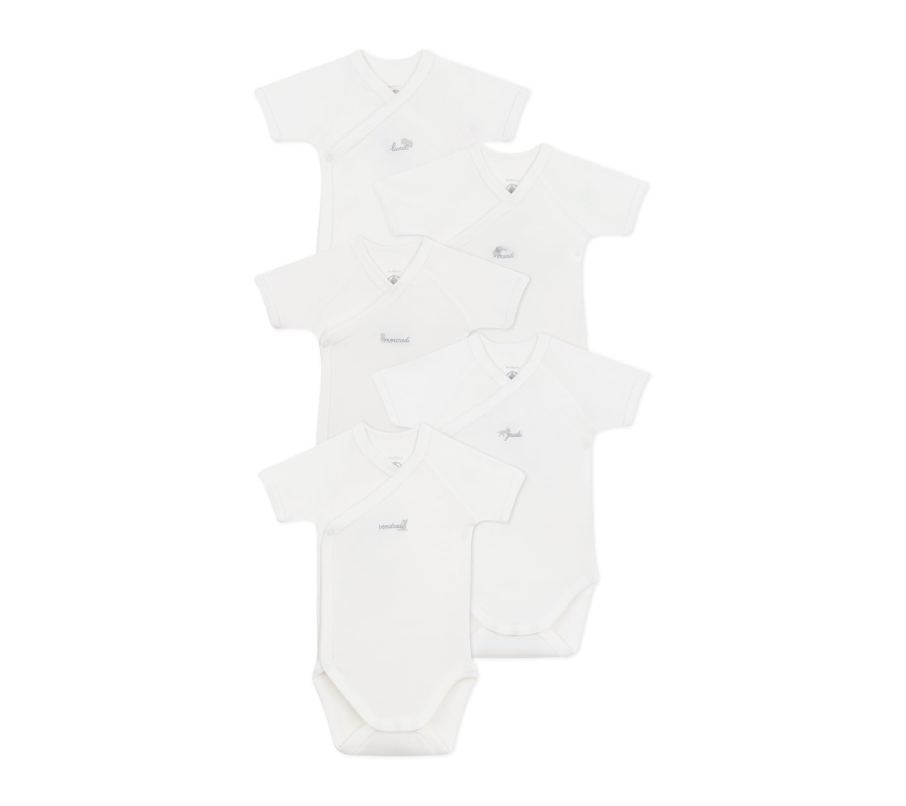 Petit Bateau Body dziecięce z krótkim rękawem (5 sztuk) Unisex, Wariant 1, Prematuro