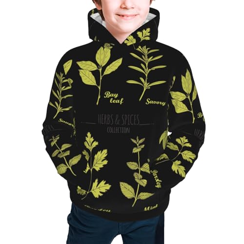 Herbs and Spices Kid Hoodies Boys Sweatshirts Girls Pullover with Pocket3