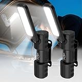 LETOUR LED作業灯 【２個セット】ワークライト 強力COBライト 折り畳み式 USB充電式 残量表示 マグネット付き 上下前後180°角度調整可 小型 修理 工事 自動車整備 夜間作業 アウトドア 停電 緊急用