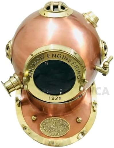 Handmade Copper Antiqued Divers Helmet Nautical Replica Diving Helmet Deep U.S Navy Mark V Divers Helmet Home and Office Decorative Gift