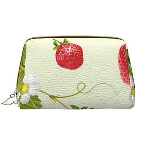 Trousse de maquillage fraise en cuir blanc PSVOD taille unique pour femmes