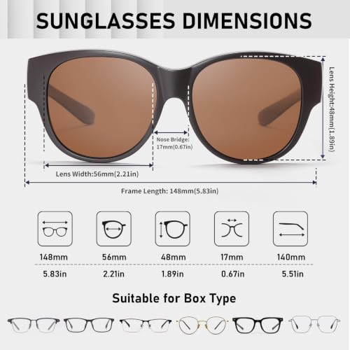 Image of HAOLOTA Fit Over Glasses Sunglasses for Women Polarized