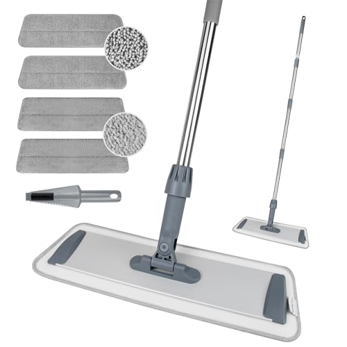 Large 60 inch Microfiber Flat Mop for Floor Cleaning -