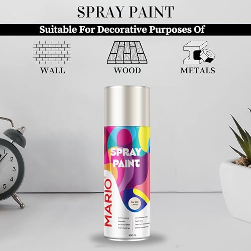 Image of Mario Spray Paint - RAL 9001 Cream (400ml) | Premium Cream Spray Paint for Furniture, Walls, Wood & Interior DIY | Smooth Durable Finish