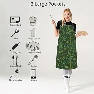 Apron Adjustable Neck Strap Stocking Stuffers Waterproof Cooking Apron Suitable Gifts for Home Kitchen
