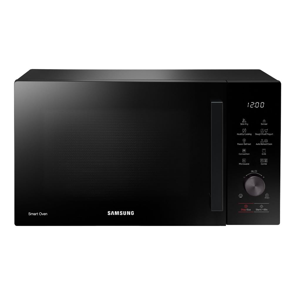 Samsung Forno a Microonde Combinato Bespoke Cottura Ventilata MC28A5137KKE1 con Piatto Doratore e Vaporiera inclusi, Frittura ad aria, Sensor Cook, Capacità: 28L, Colore: Nero, LxAxP: 51,​7 x 31,​0 x 47
