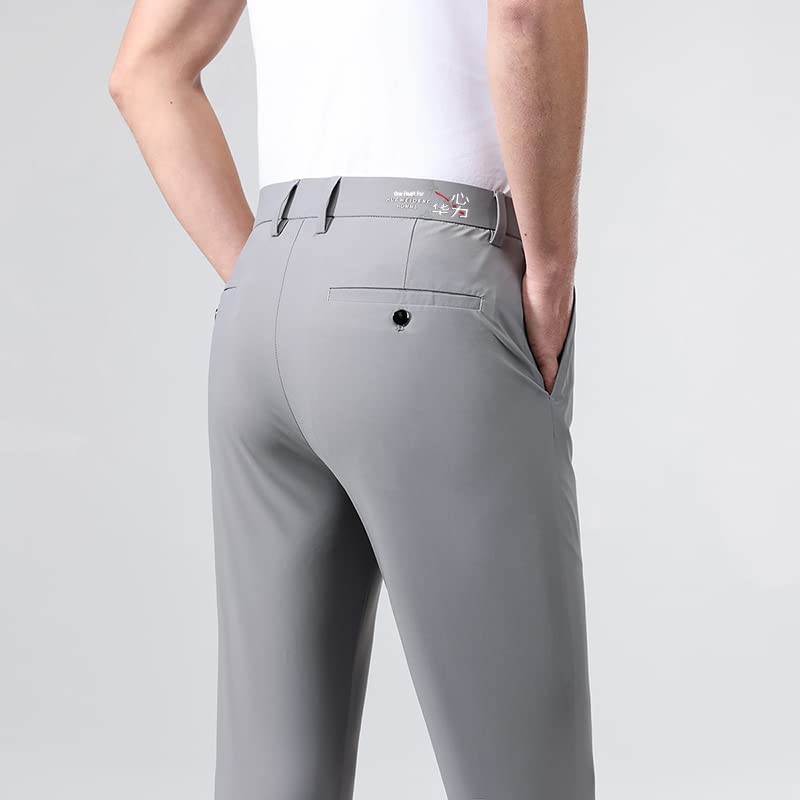 Men Stretch Dress Pants Slim Fit Skinny Suit Pants Flat-Front Bi-Stretch Dress Pant Straight Leg Front Pockets (as1, Waist, Numeric_33, Regular, Grey)2