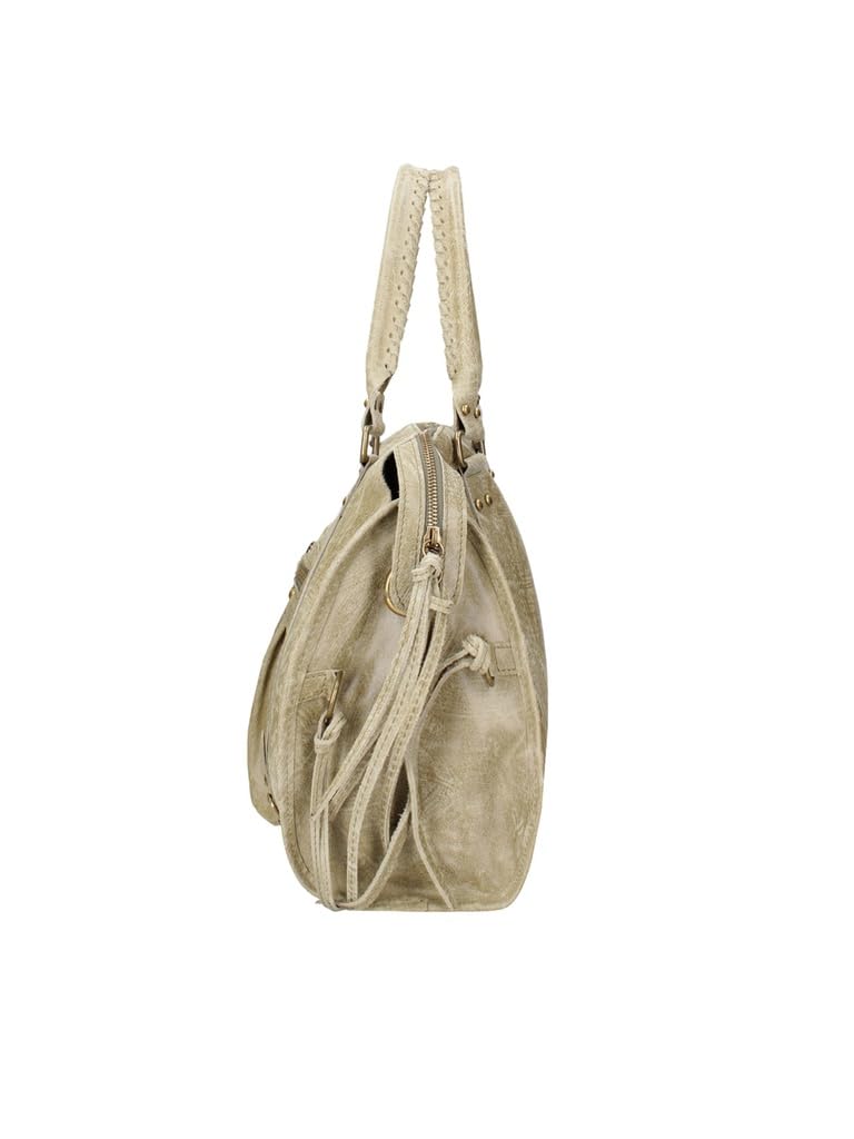 Gave Lux Borsa a spalla da donna vera pelle scamosciata. Prodotto artigianale. Made in Italy GLX220609023FBG Cuoio Chiaro 41x28x13 cm