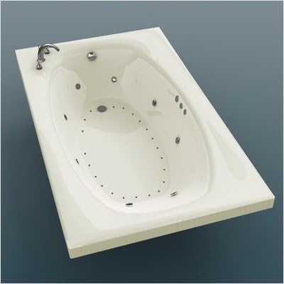 St. Kitts 36 x 66 x 23" Rectangular Air and Whirlpool Jetted Bathtub Color/Trim / Tile Flange / Front Skirt / Drain: Bone / Polished Brass / No / No / Right