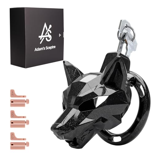 Adam’s Sceptre Male Chastity Cage, Starborn Wolf Premium Chastity Device with Invisible Lock & Disposable Resin Keys for Long-Term Wear Men Penis Exercise Bondage Gear & Adult Sex Toy