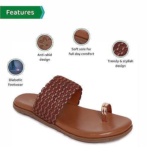Image of ORTHO JOY Fancy doctor slippers | Soft chappal for women | Casual flat sandals