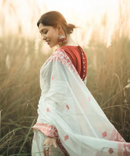 Image of Flosive Women's Woven Cotton Silk Saree With Unstitched Blouse Piece