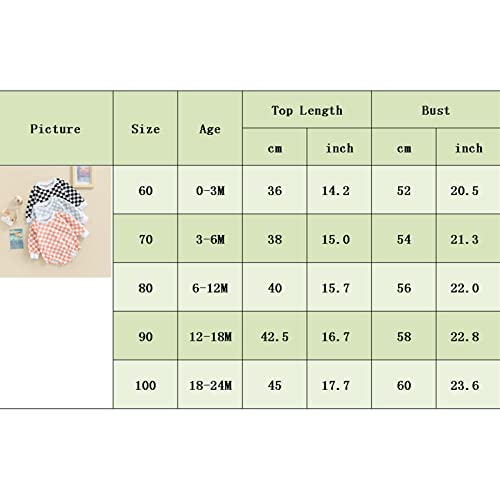 Thilsidee Newborn Boy Girl Checkerboard Plaid Bodysuit One Piece Romper Outfit Long Sleeve Jumpsuit Fall Winter Clothes 0-24M(D-Orange Pink,12-18 Months) #TOP6