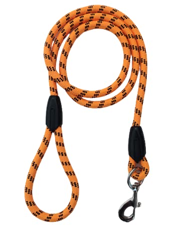 PawCloud Nylon Dog Rope Leash, Medium - 48 inch (4ft), Orange -12mm