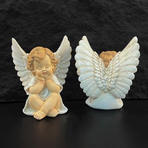 Figura Ángel Decorativa de Resina 4.05x3.62x4.88 in miniatura 6