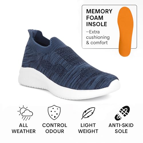 Image of Shinewalk Cruise Men's Lightweight Slip-On Walking Shoes | Breathable Knit Upper, Soft Memory Form Sole & All-Day Comfort.