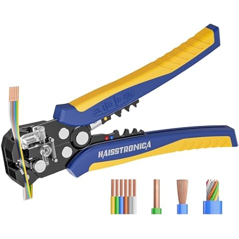 haisstronica Self-Adjusting Wire Stripper, 3 in 1 Stripper/Cutter/Crimping Heavy Duty Automatic Electrical Wire Strippers for 10-24 AWG Cover