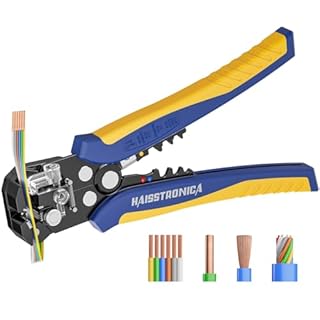 haisstronica Self-Adjusting Wire Stripper, 3 in 1 Stripper/Cutter/Crimping Heavy Duty Automatic Electrical Wire Strippers for 10-24 AWG