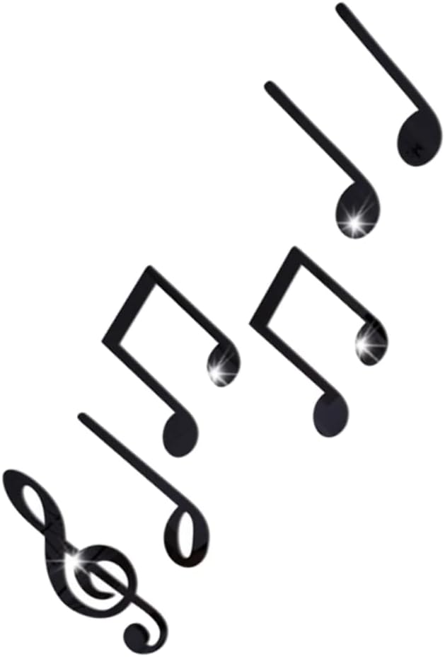 Yardenfun 1 Wedding Sticker Music Note 3D Office Decoration Blacki