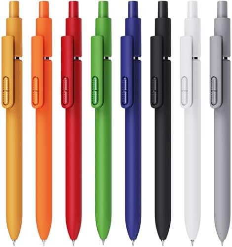 Gel Pens, 8 Pcs Quick Dry Black Ink Pen Fine Point 0.5mm Smooth Writing Pen, Large Capacity Long Lasting Ink Retractable Pens Gift Set for Journaling Note Taking, School Office, Home Supplies