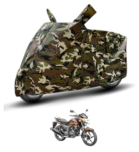 Image of Auto Hub Waterproof Bike Cover Compatible with Hero Hunk Dustproof, UV Protection Two Wheeler Bike Hunk Cover - Army Print