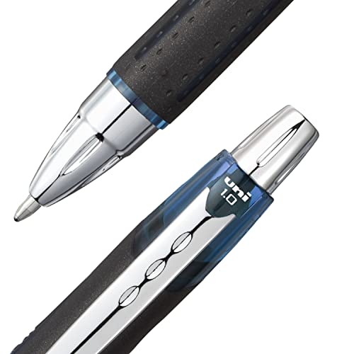 Image of Uni-Ball Jetstream RT BLX 12 Pack, 1.0mm Medium Blue /Black, Wirecutter Best Pen, Ballpoint Pens, Ballpoint Ink Pens | Office Supplies, Ballpoint Pen, Colored Pens, Fine Point, Smooth Writing Pens