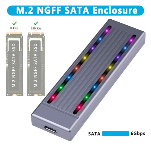 Carcasa externa JMT para SSD M.2 con luz RGB miniatura 2