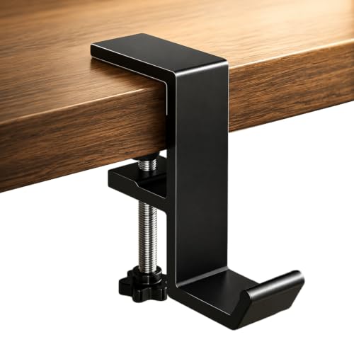 JAKO Headphone Stand - Aluminum Alloy Headphone Holder Under Headset Stand for Desk Fit for PC Gaming Headset Hanger Hook Suitable for Office Computer Student Class Desk Handmade Creator Table