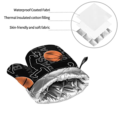 Basketball Sport Oven Mitts And Pot Holders Sets Kitchen Oven Gloves Bbq Gloves Pot Holders For Cooking Baking #TOP7