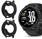GIOPUEY Hülle Kompatibel mit Garmin Venu 4 45mm, [2 Stück] Schutzhülle Weich TPU Silikon Schutz Case Cover - Black