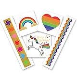 RAINBOW VARIETY SET Flash Tattoos set of 25 assorted premium waterproof metallic gold & multi-colored jewelry temporary foil party tattoos - party supplies, rainbow party, rainbow tattoo, party tat