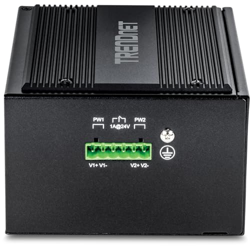 Image of TRENDnet 26-Port Hardened Industrial Gigabit DIN-Rail Switch, TI-G262, 24 x Gigabit Ports, 2 x Gigabit SFP Ports, 52Gbps Switching Capacity,(Renewed)