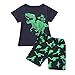 Produktbild JUTOO 2 Stücke Set Sommer Kleinkind Baby Kinder Jungen Dinosaurier Lässige Nachtwäsche Tops + Hosen Outfits Set Schwarz5Y