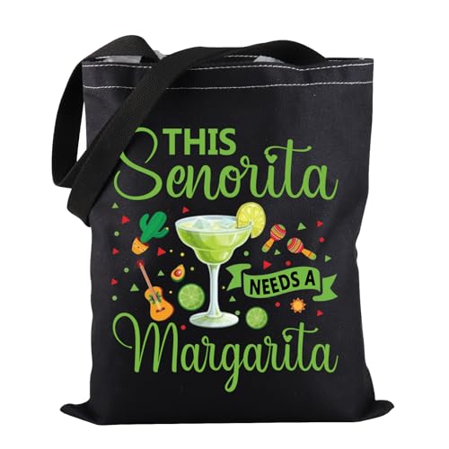 This Senorita Needs a Margarita Tote Bag Vacation Alcohol Lover Gift Tequila Lover Gift, Necesita una bolsa de margarita
