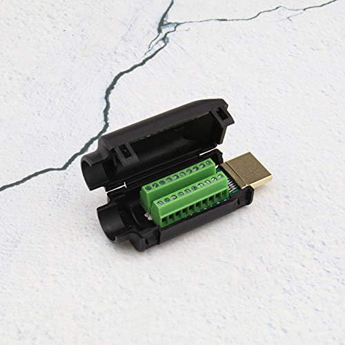 EMSea HDMI 2.0 Male Screw Terminal Block Solderless Connector Adapter with Slotted Screwdriver & 5mm 7mm 9mm 10mm Clip Sleeve Kit