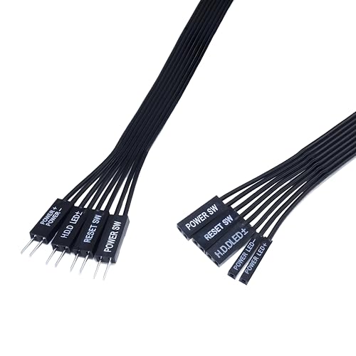 iHaospace Câble d'extension répartiteur Power SW pour PC, 30 cm, Power LED, HDD LED, Reset SW