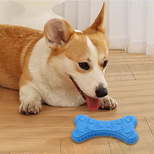 MKEAWWU 3Pcs Robustes Hundespielzeug Knochen geformt Kauspielzeug aus Hartgummi, Zähne reinigen und Zahnfleisch massieren Zähne Beruhigen Jucken Welpe Kauen Spielzeug für mittlere kleine Hunde